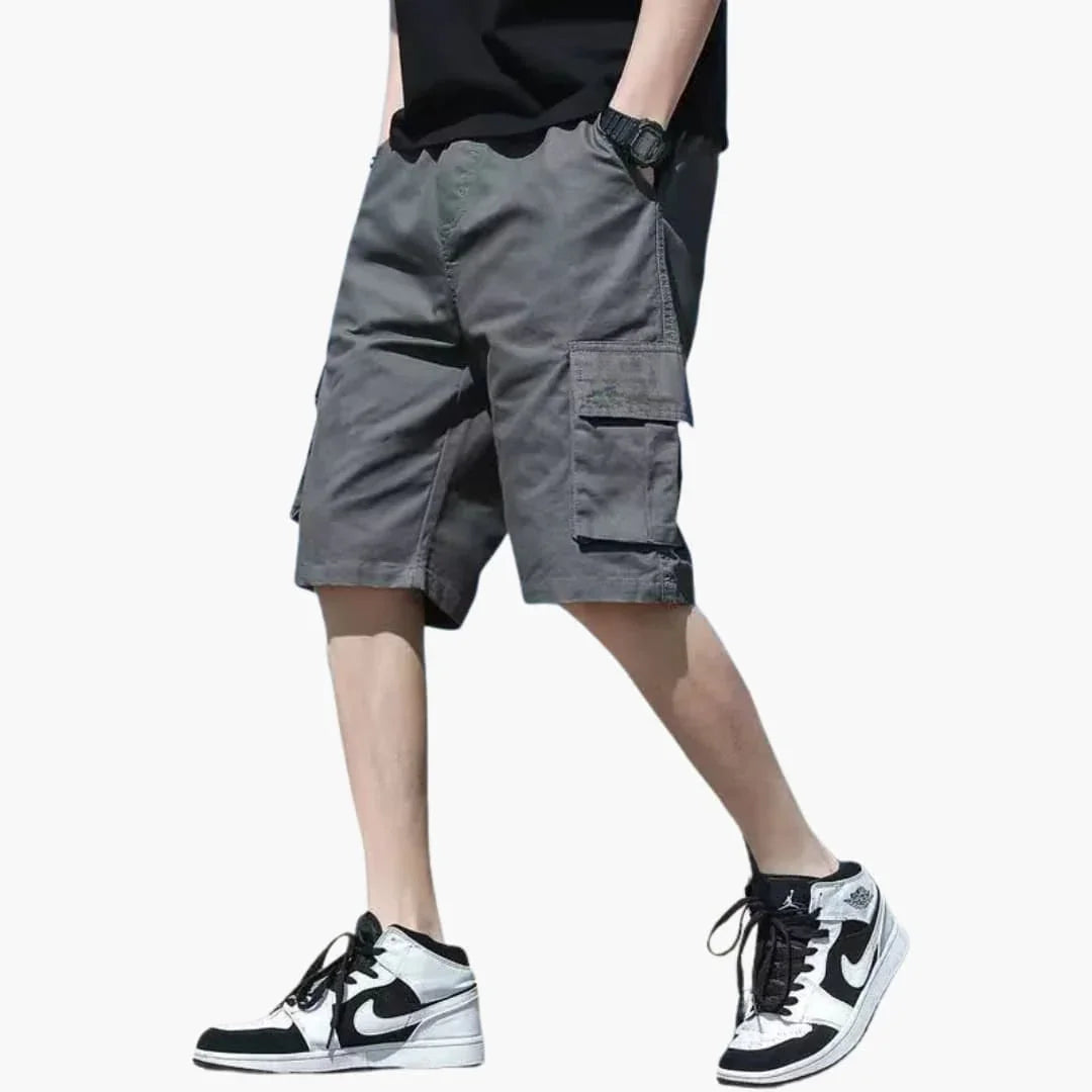 Men's Summer Cargo Shorts with Pockets and Zipper