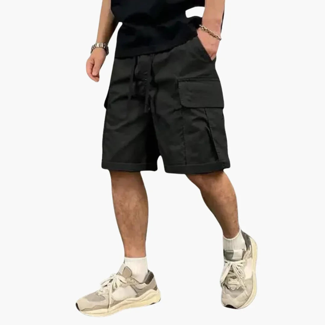 Men's Cargo Shorts with Pockets and Drawstring for Summer