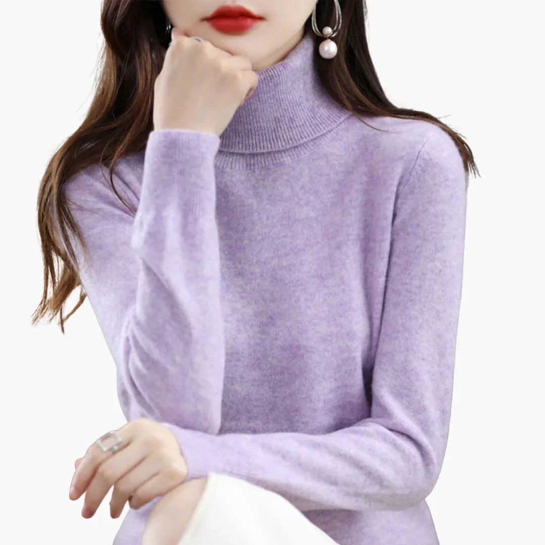 Turtleneck Knit Sweater for Women