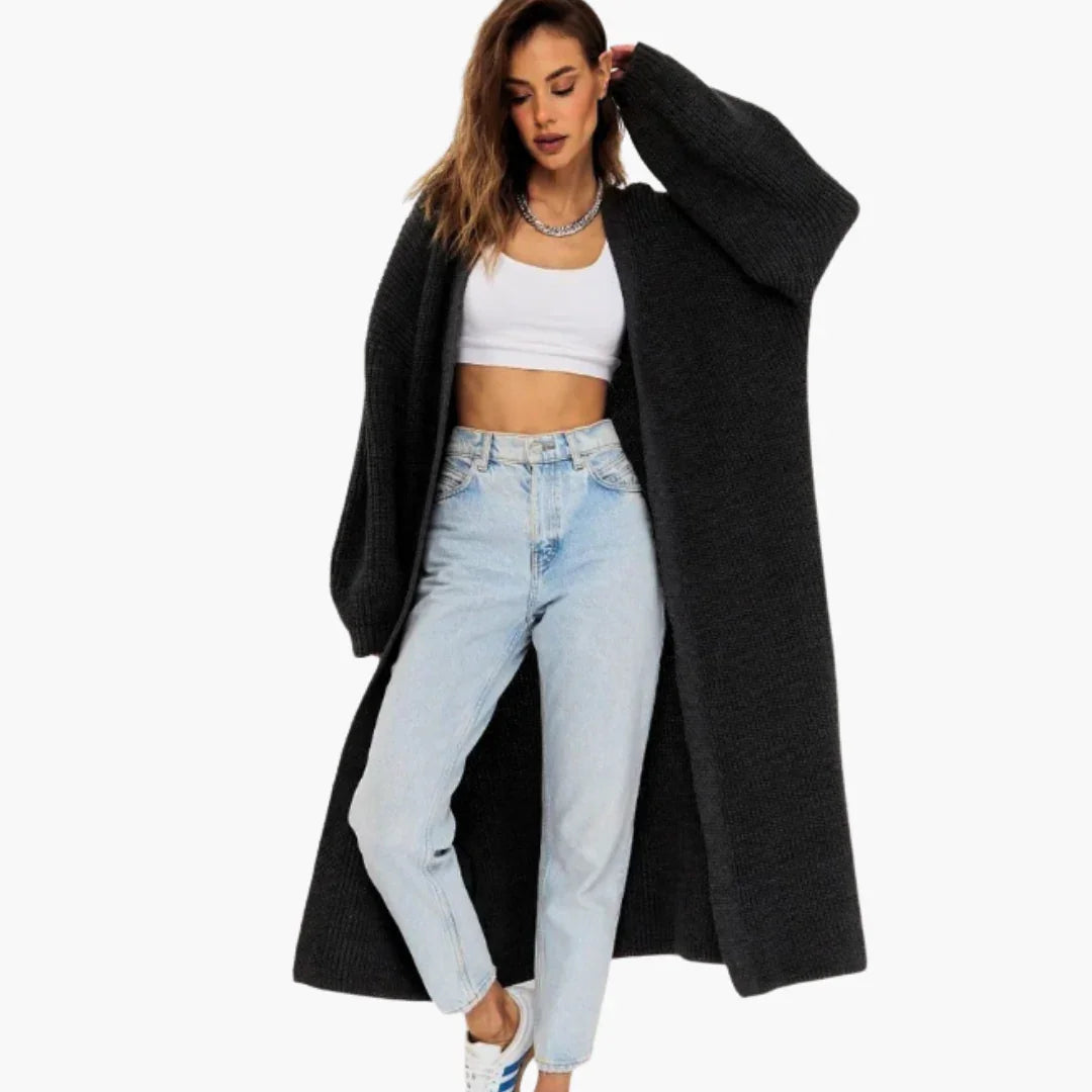 Bavane | Long Women's Cardigan with Open Front