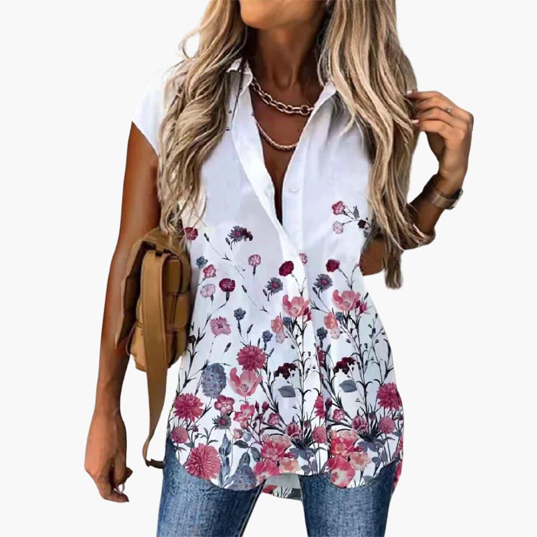 Summer Top for Women with Butterfly Print Lightweight