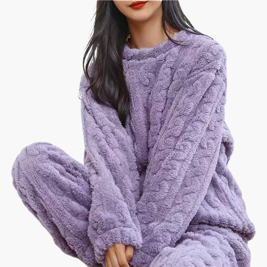 Soft Fleece Pajama Set for Women - Cozy & Warm Comfort