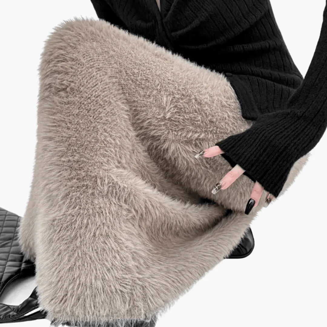 Fluffy Winter Skirt for Women  Soft and Warm