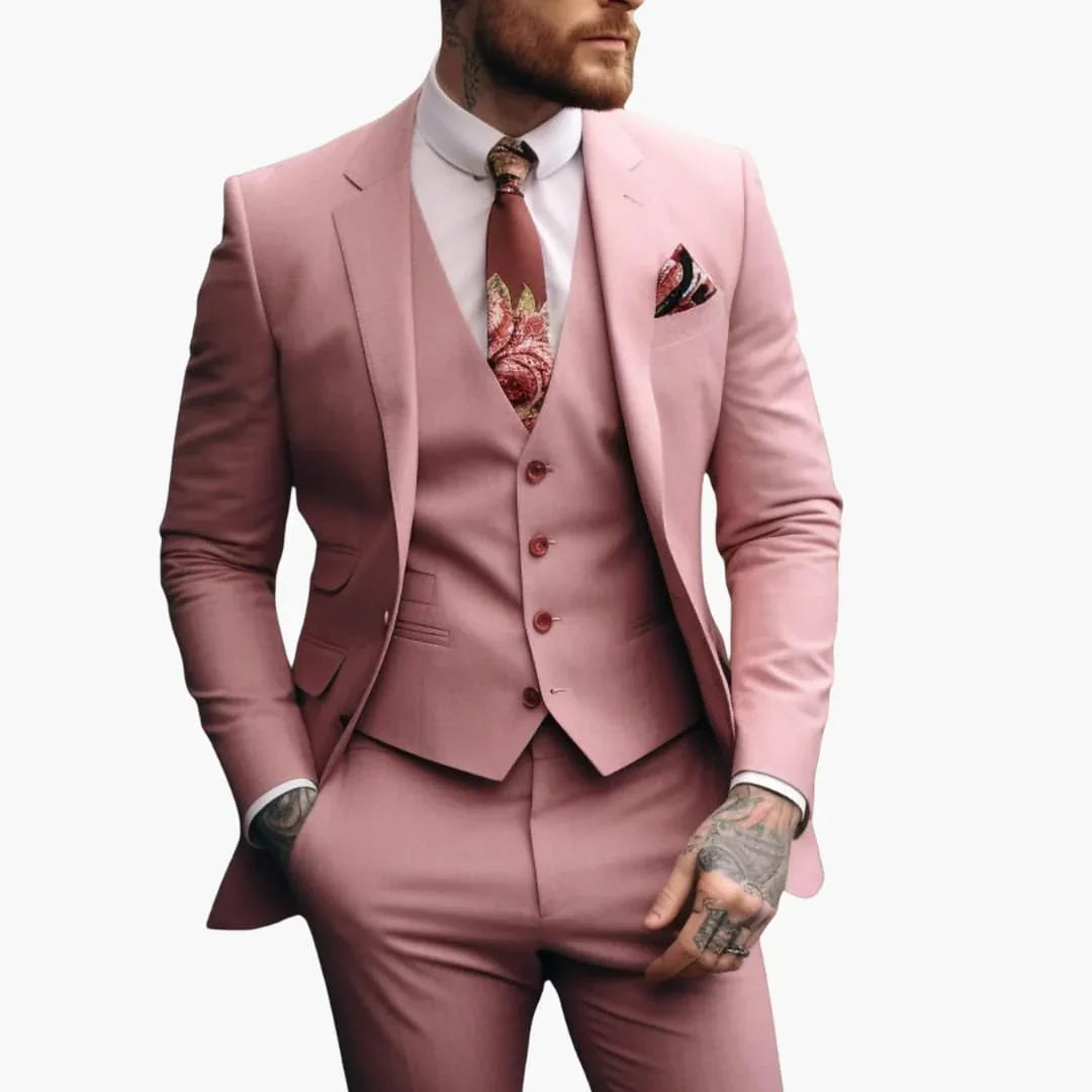 Bavane | Men's Suit with Vest and One-Button Jacket for Every Season