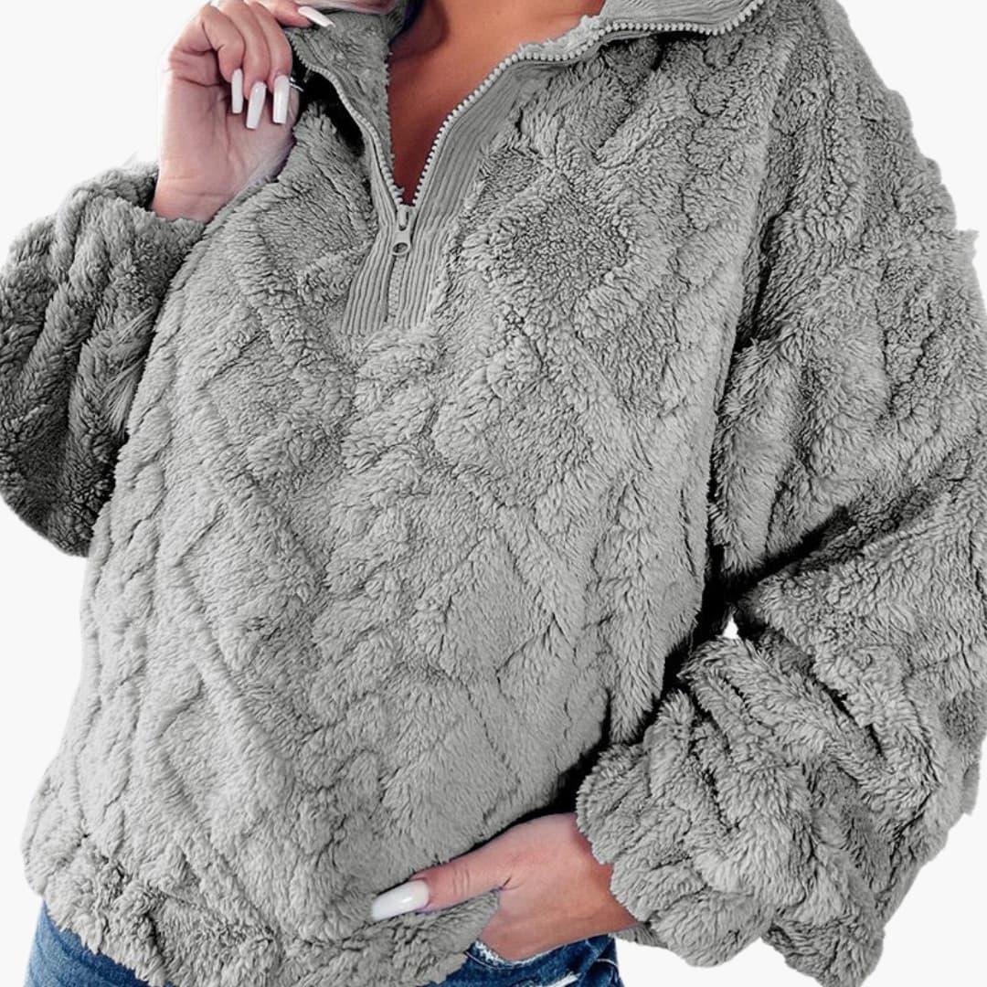 Bavane | Women's Pullover with Stand-Up Collar and Zipper
