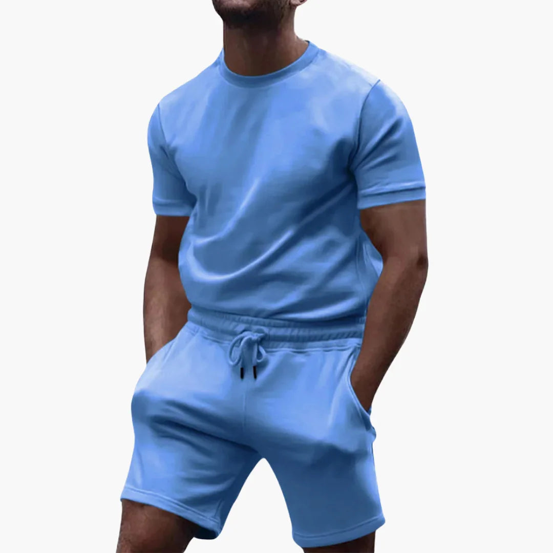 Men's Sports Set  T-Shirt and Shorts Set for Summer
