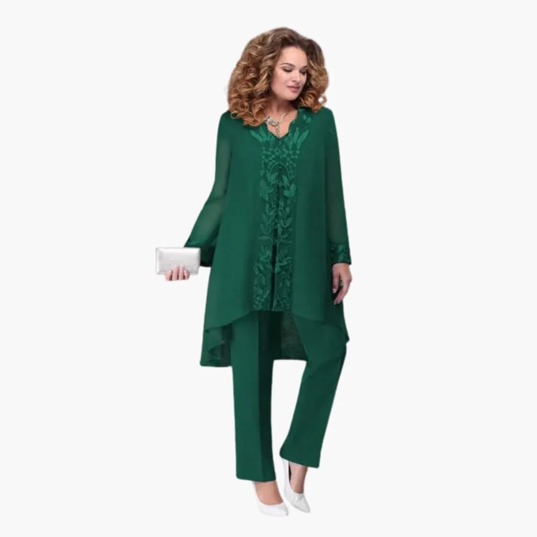 Embroidered 3-Piece Suit for Women