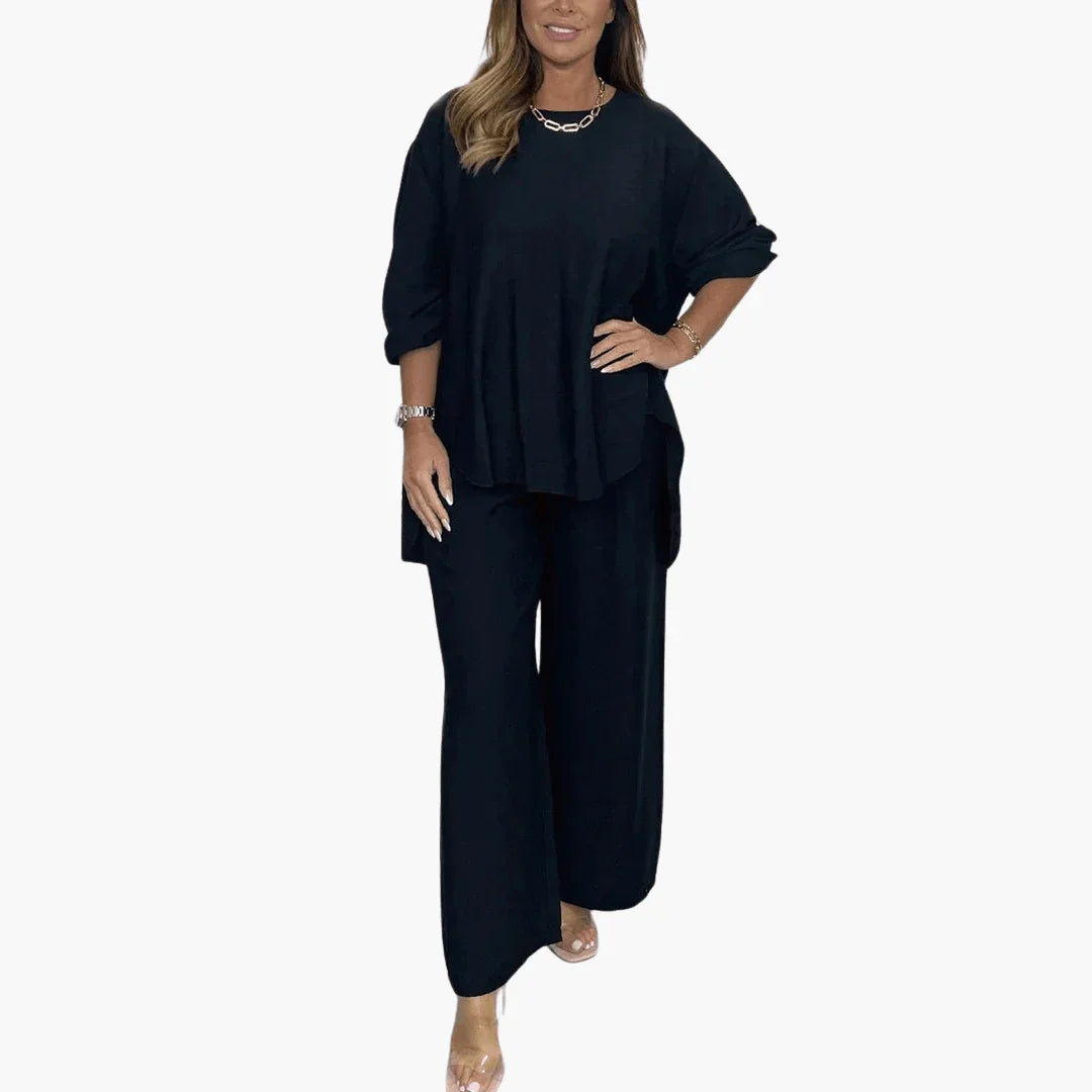 Loungewear Set for Women  Wide Pants & Loose Blouse