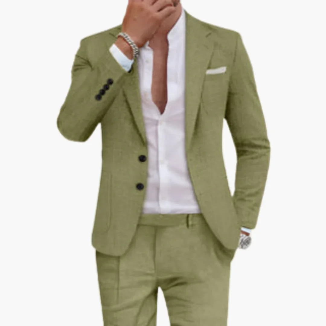 Bavane | Men's Summer Suit Made of Cotton with Lapels and Pants