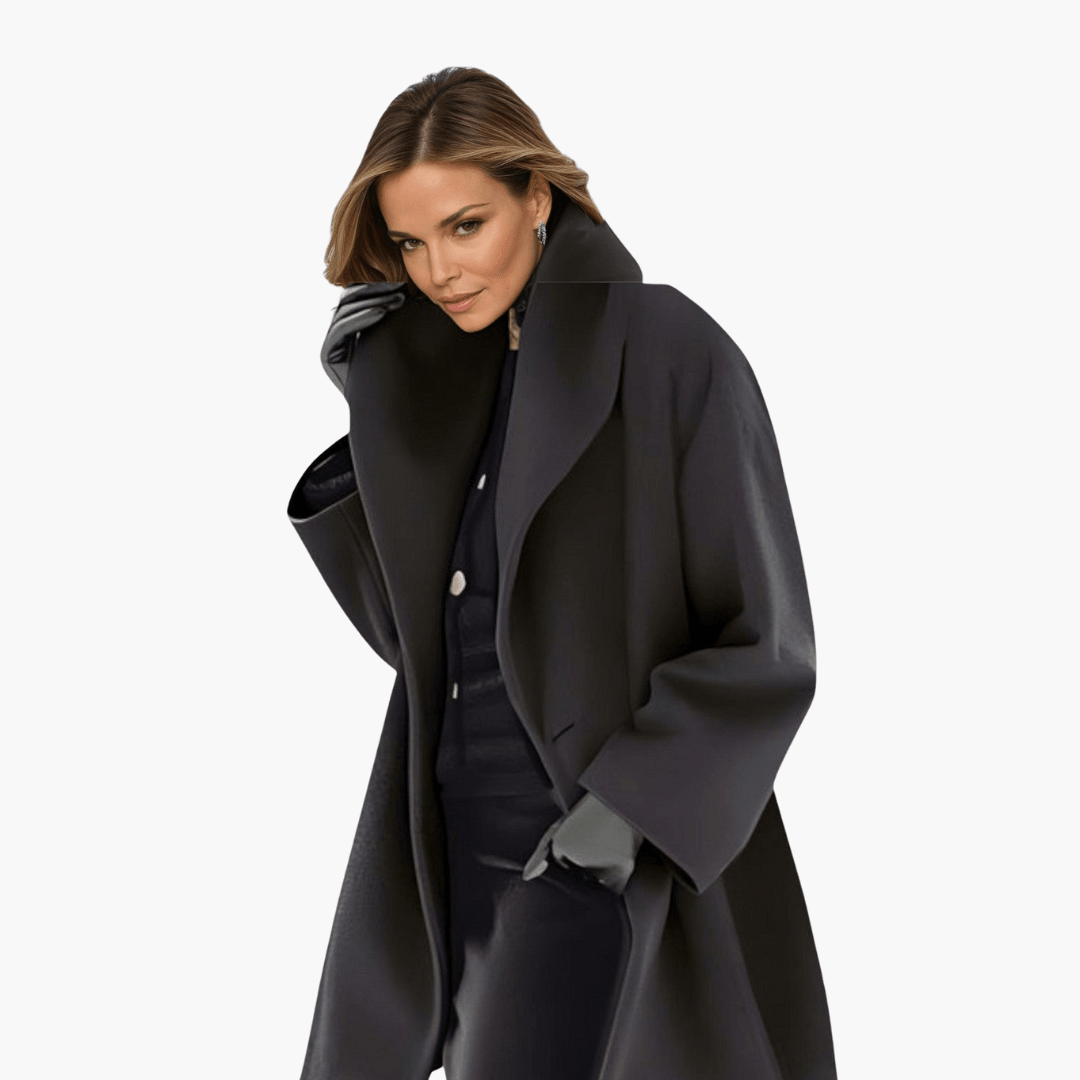 Women's Jacket with Wide Collar and Long Sleeves