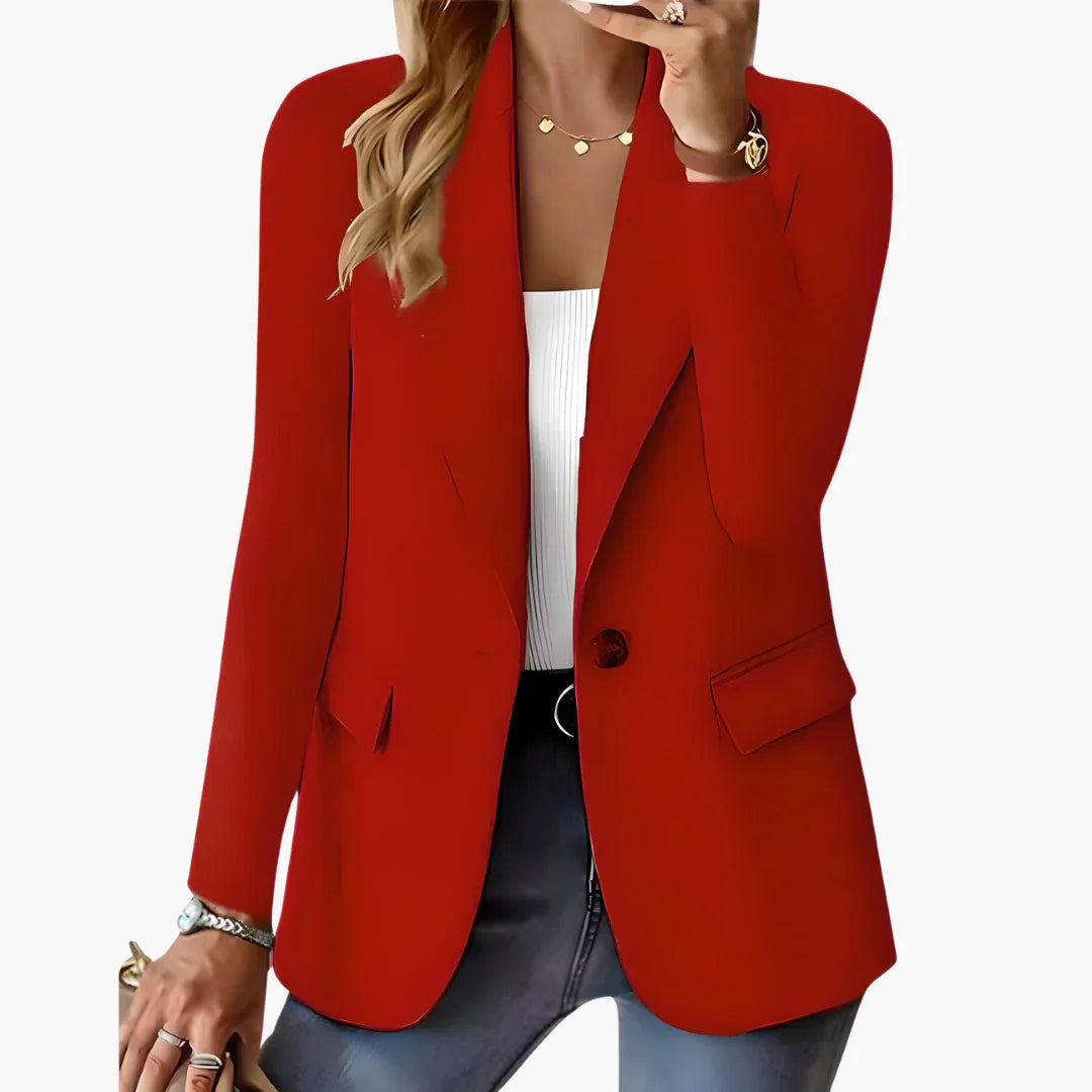 Womens Blazer with Notch Lapels and Front Pockets