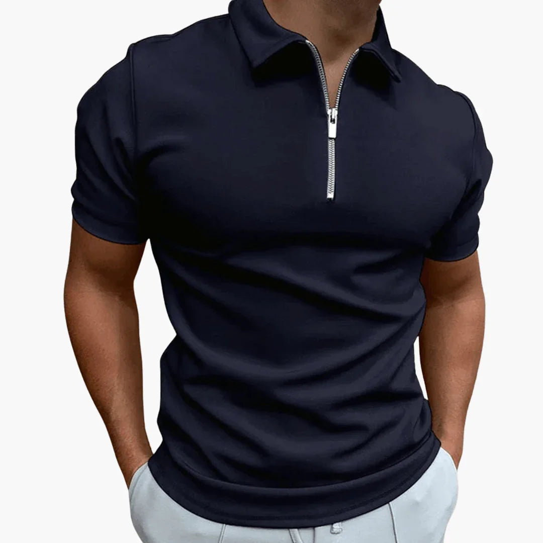 Men's Polo Shirt with Zipper  Comfortable & Stylish