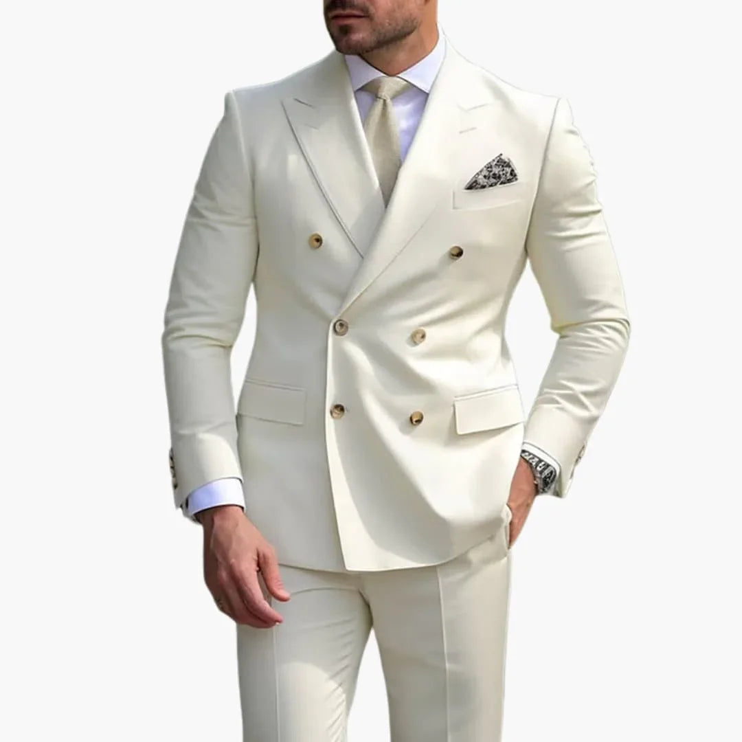 Bavane | Men's Suit with Double-Breasted Design and Slim Fit for All Seasons