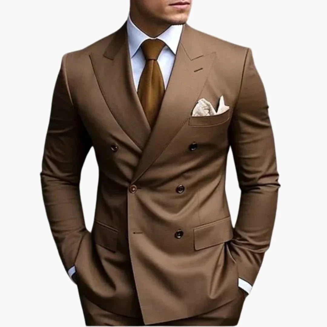 Bavane | Two-Piece Men's Suit with Double-Breasted Jacket and Peak Lapel