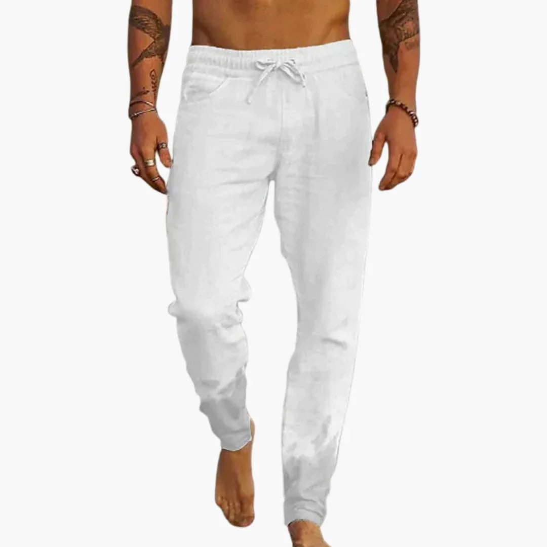 Men's Summer Pants with Drawstring and Side Pockets