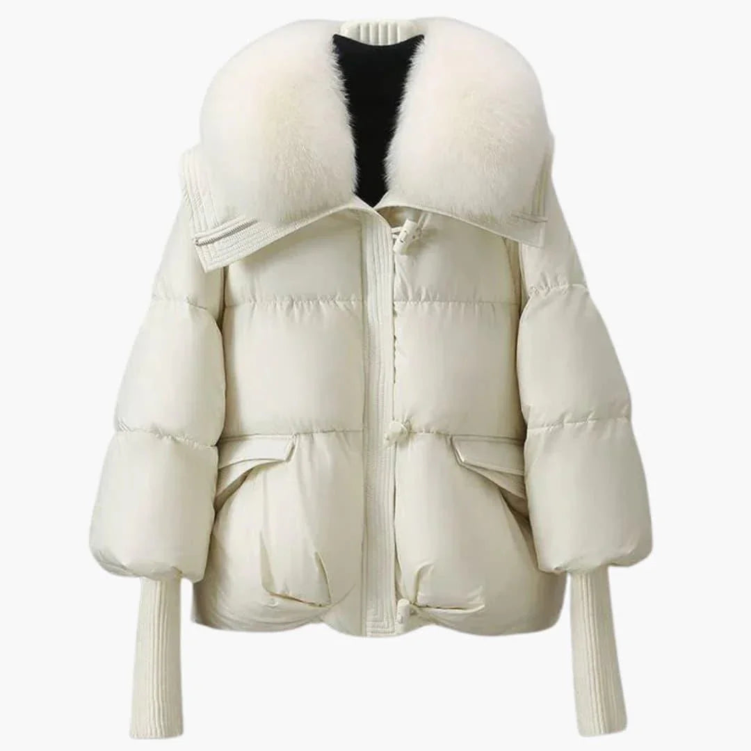 Elegant Women's Winter Jacket with Faux Fur Collar  Warm & Stylish
