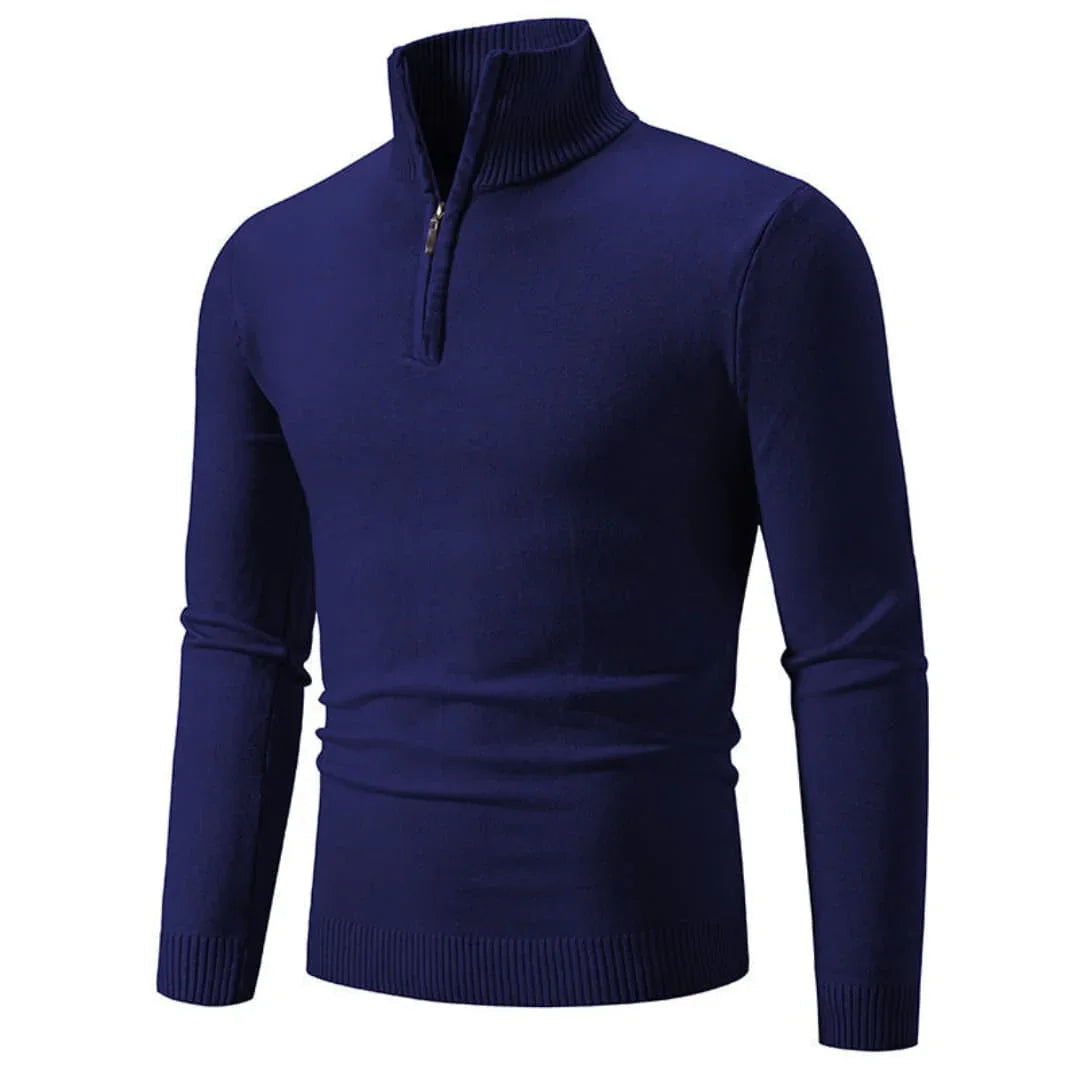 Men's Sweater with Half-Zip Neckline