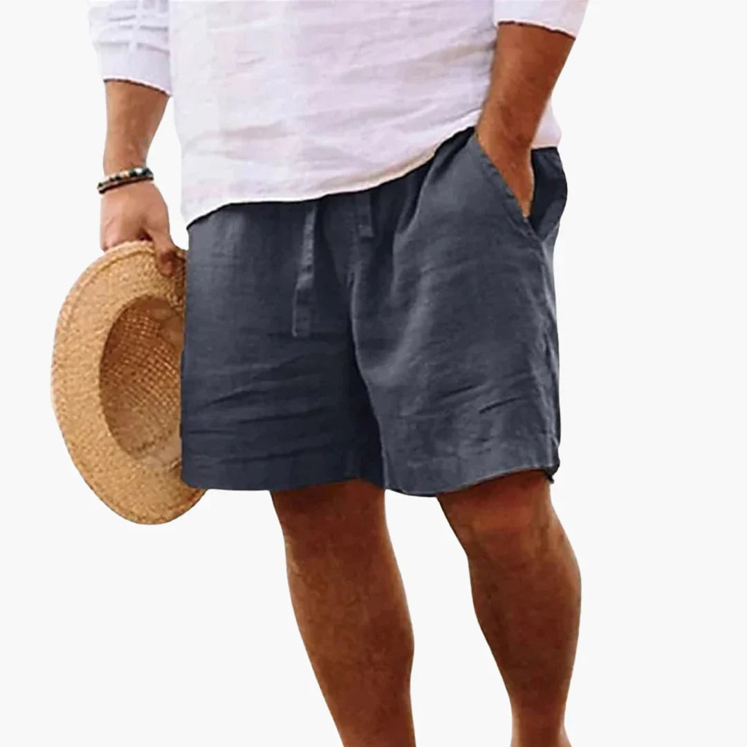 Men's Summer Shorts with Drawstring Waistband and Side Pockets