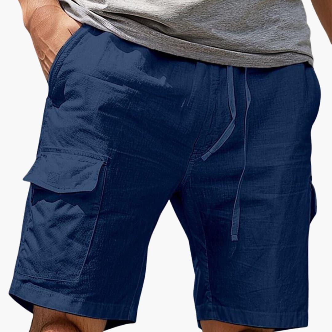 Men's Cargo Shorts with Pockets Made of Summer Fabric