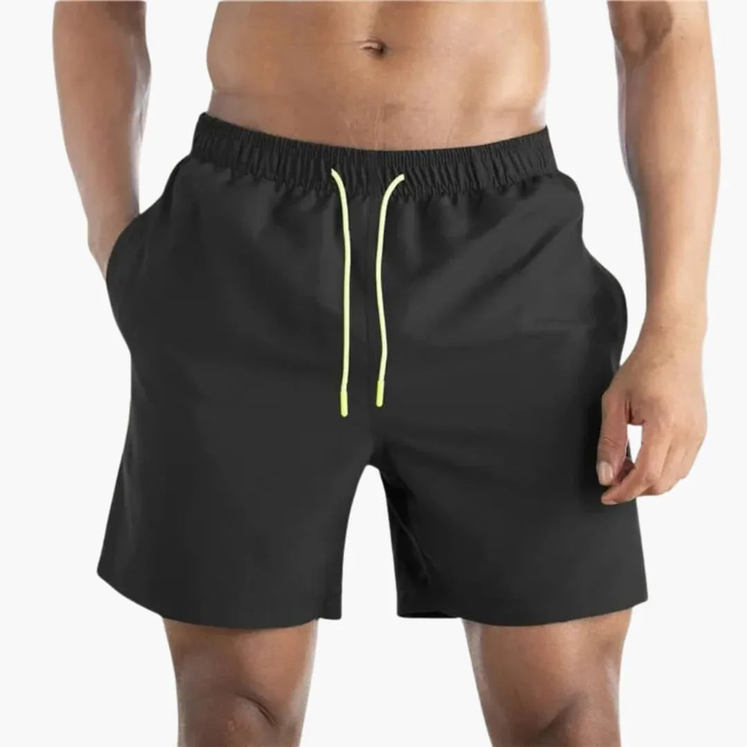 Men's Swim Shorts with Drawstring and Side Pockets