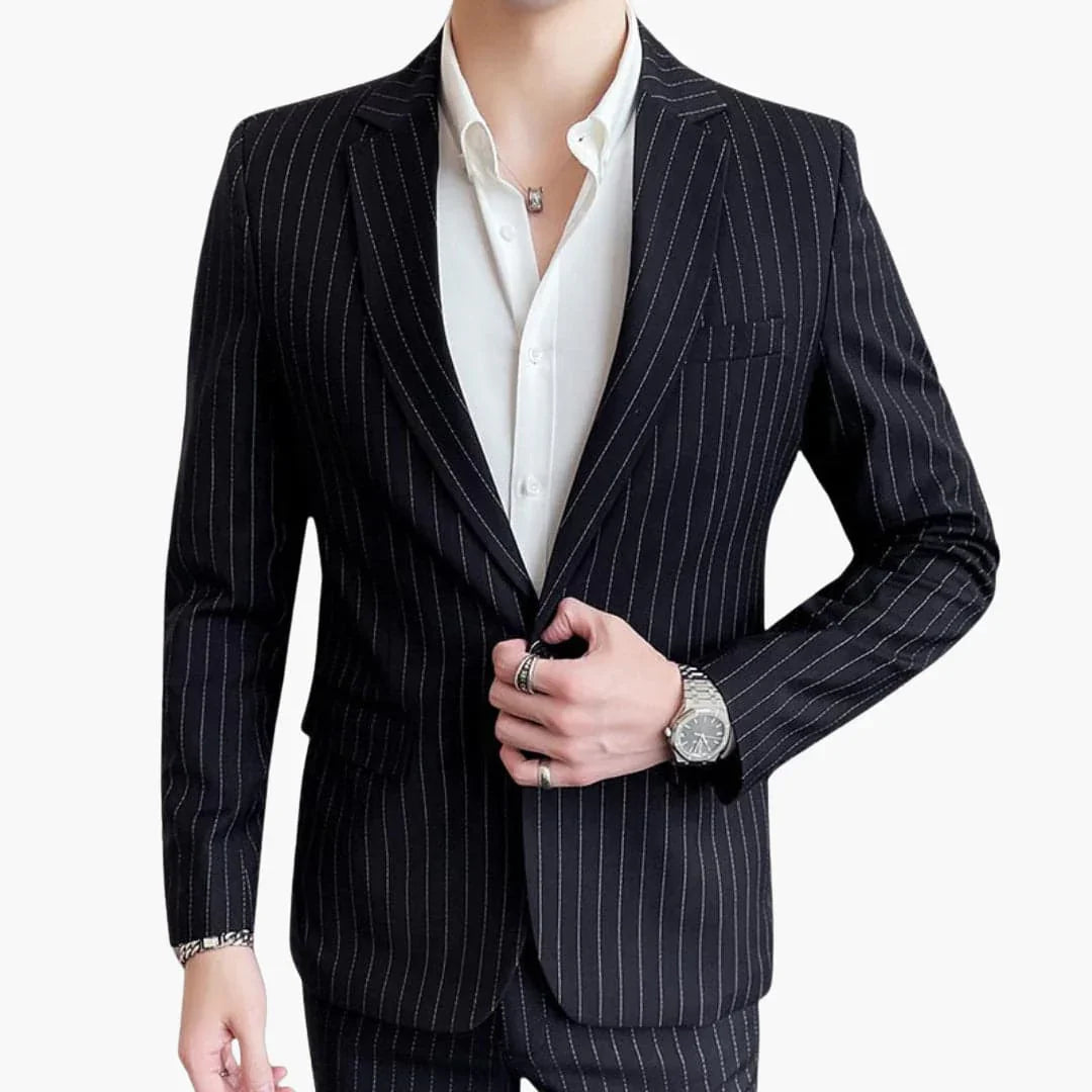 Bavane | Men's Suit with Pinstripes and Slim Fit Blazer