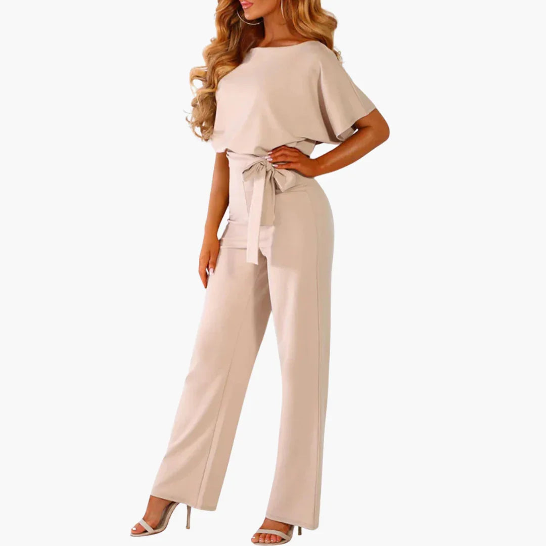 Women's Jumpsuit - Elegant with Belt & Wide Leg