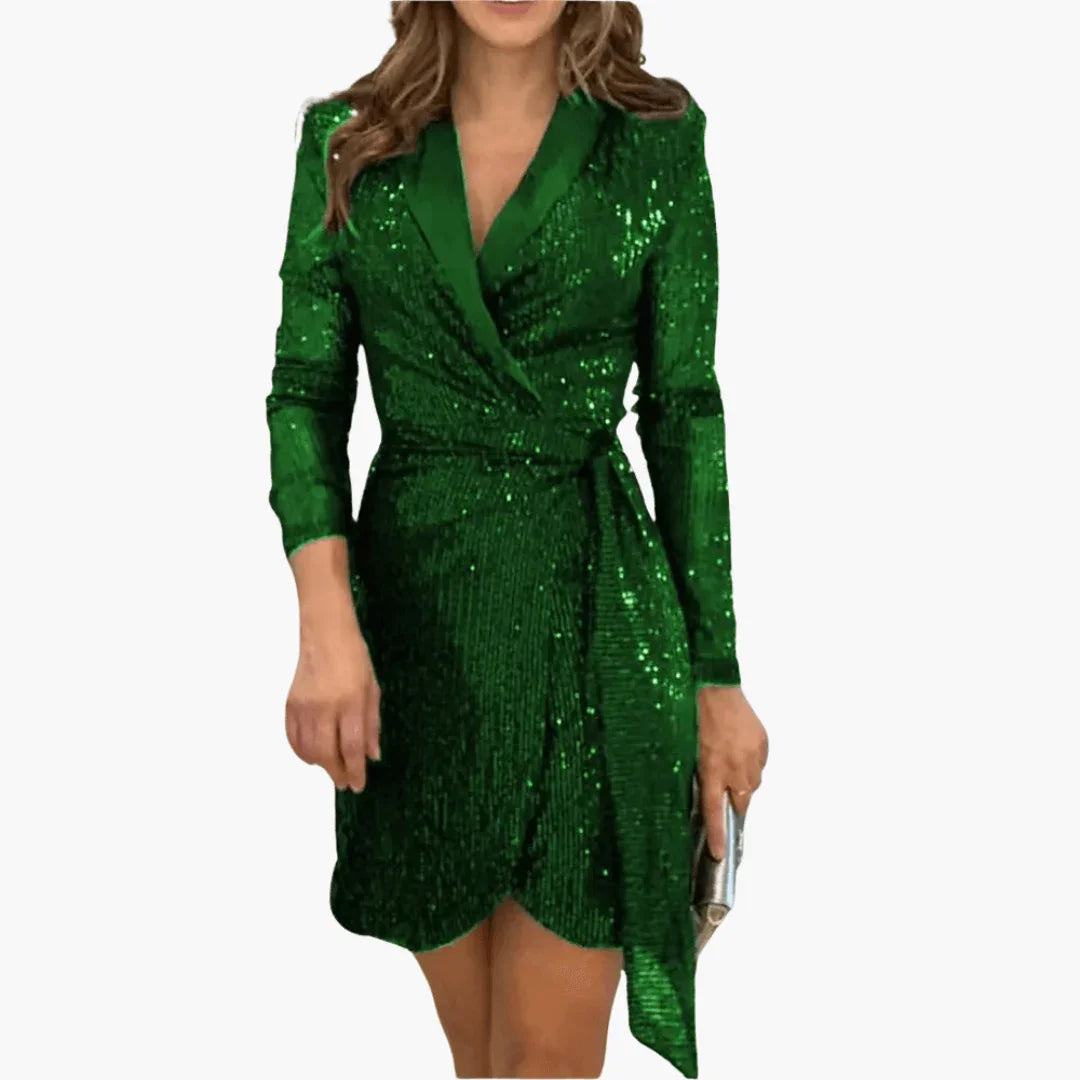 Sequin Wrap Dress for Women  Festive & Elegant