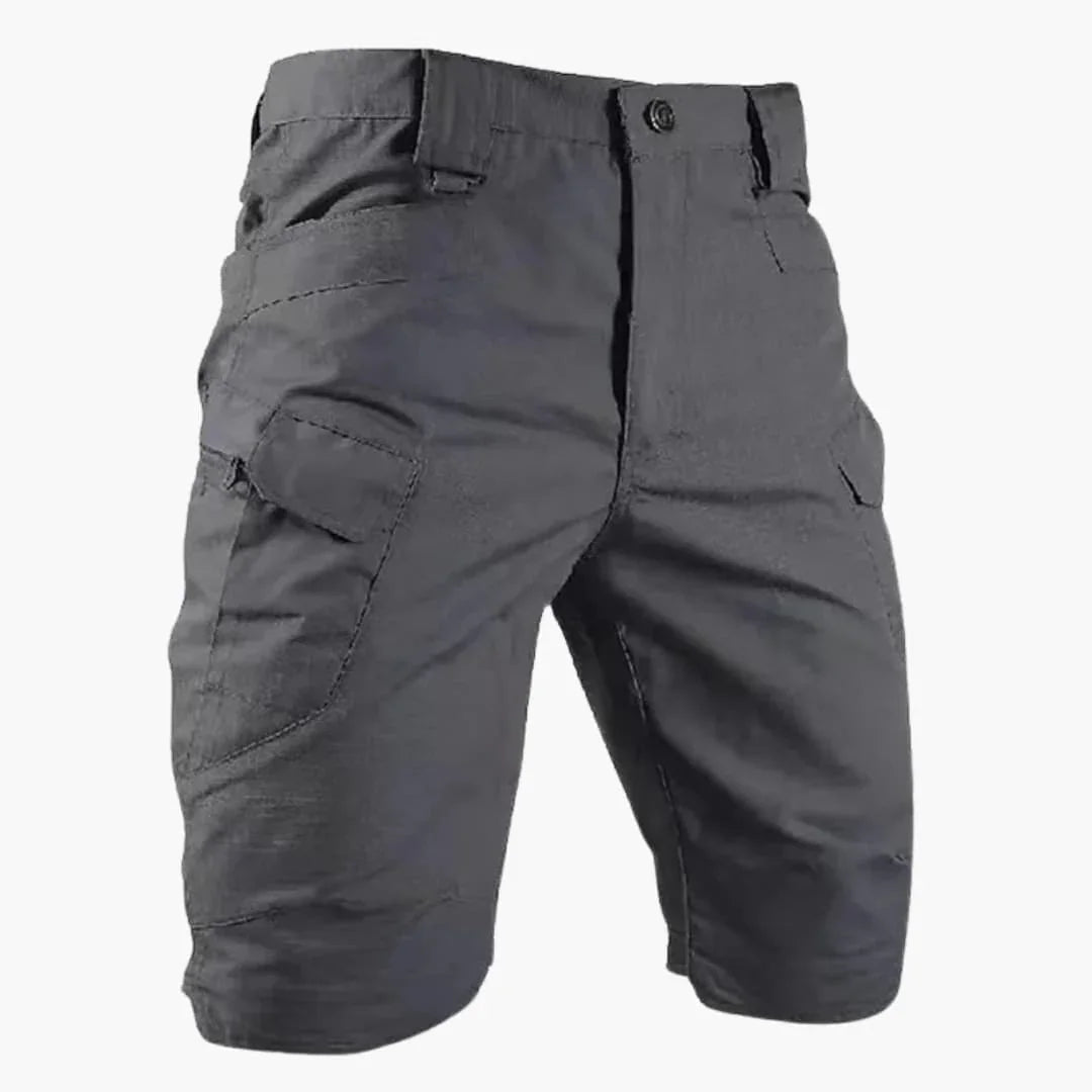 Cargo shorts with elastic waistband - for men in utility style