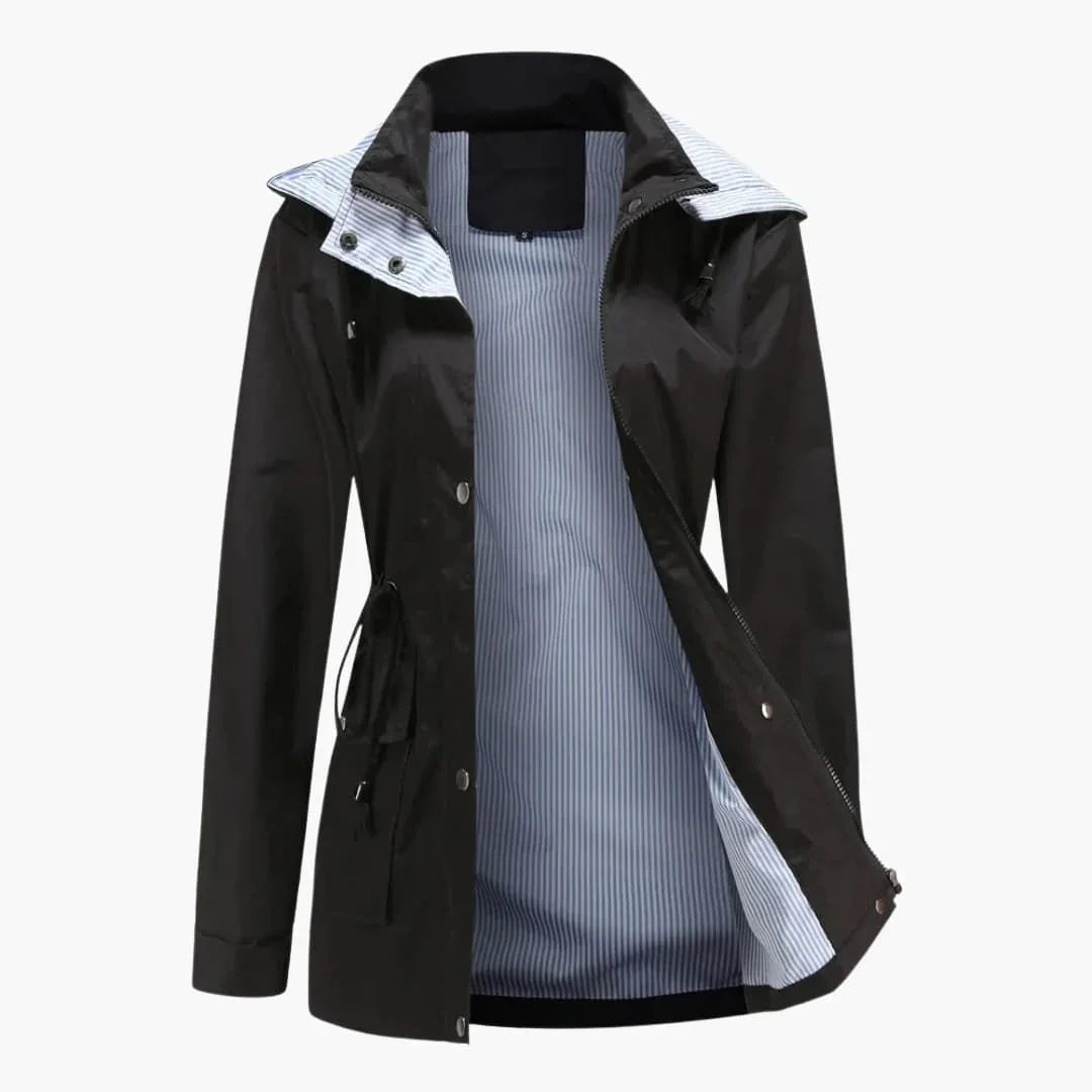 Long Trench Coat with Hood for Women