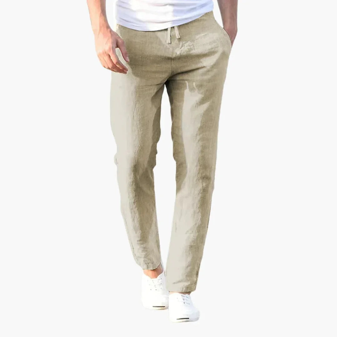 Men's Summer Pants with Drawstring and Side Pockets