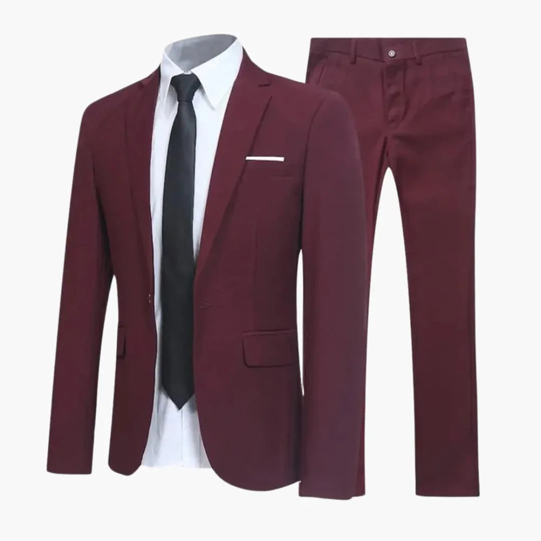 2-Piece Suit Set - Slim Fit Men's Suit for Business Look