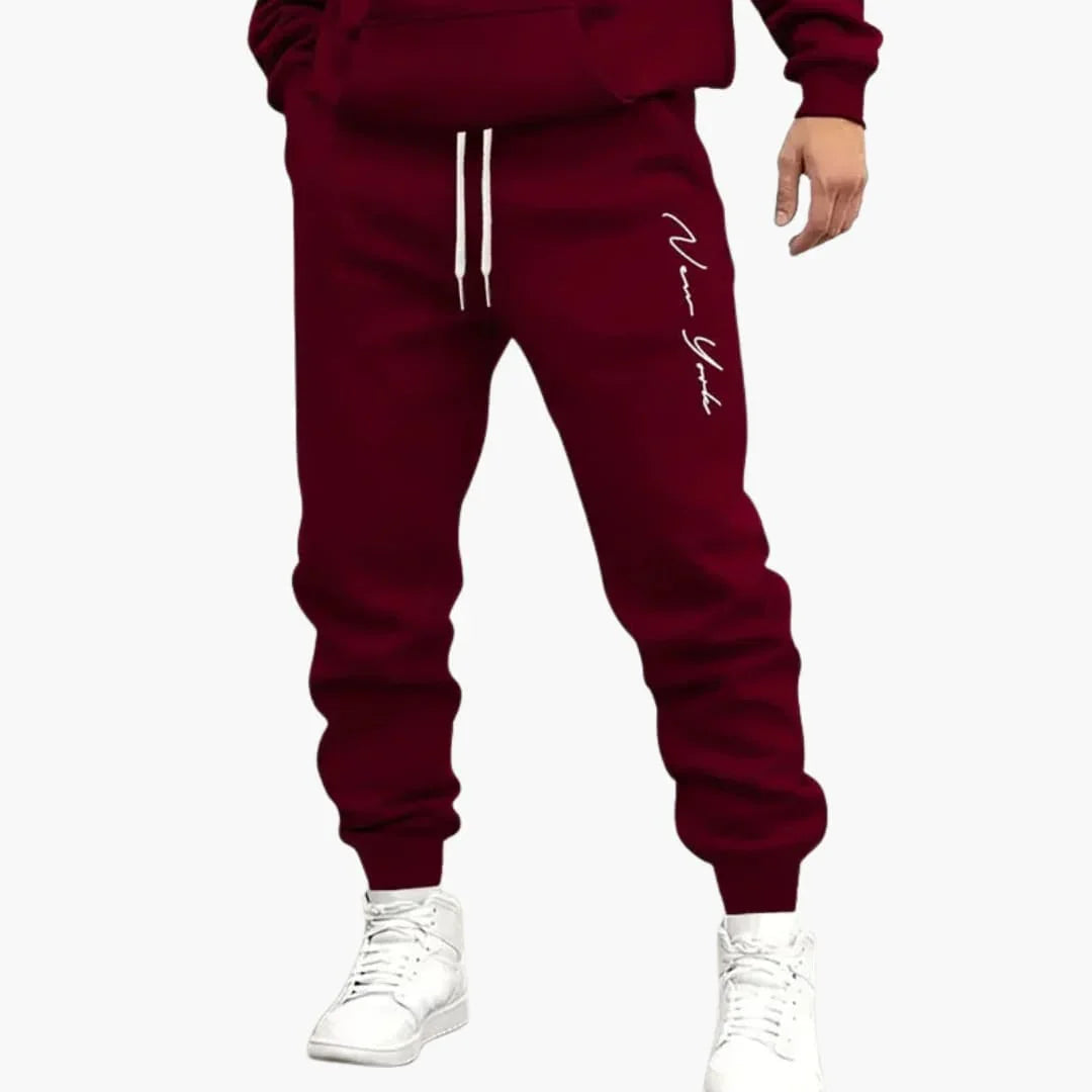 Bavane | Men's Jogging Pants with Drawstring Waist and Cuffed Hem