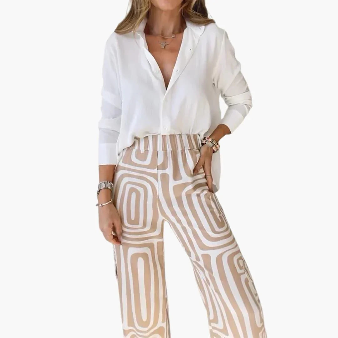 Women's Wide Pants with Geometric Pattern  Fashion Pants