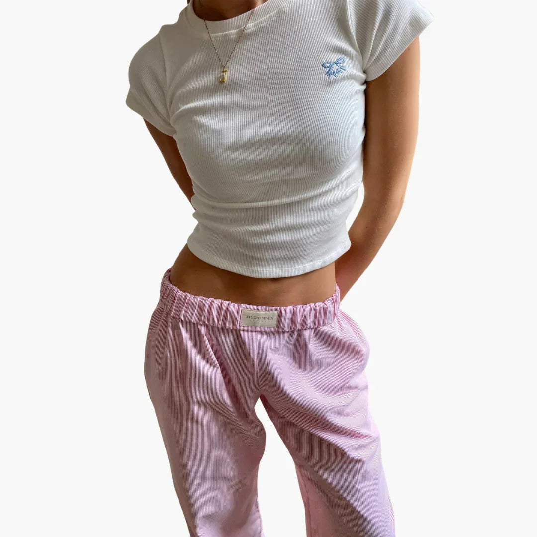 Women's Lounge Pants with Elastic Waist and Wide Leg