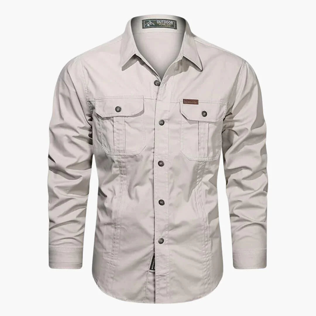 Bavane | Men's Cargo Long Sleeve Shirt  Comfortable Outdoor Leisure Shirt