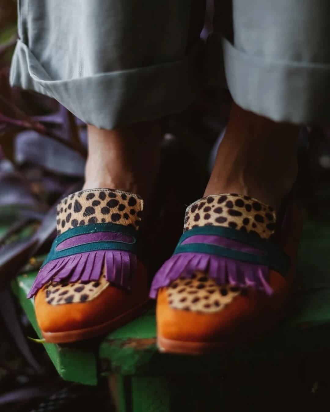 Women's Loafers with Leather Upper and Cushioned Insole