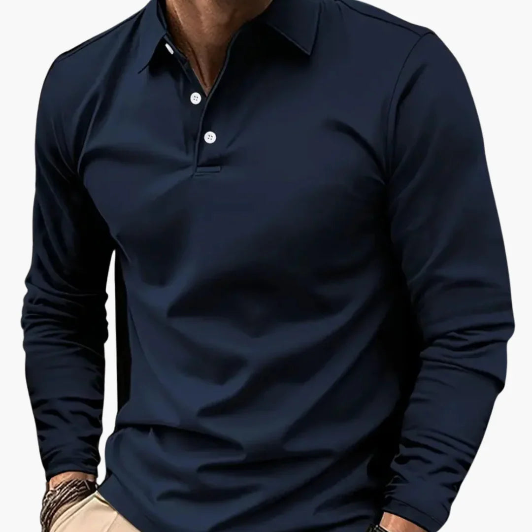 Men's Long Sleeve Polo Shirt  Casual Look