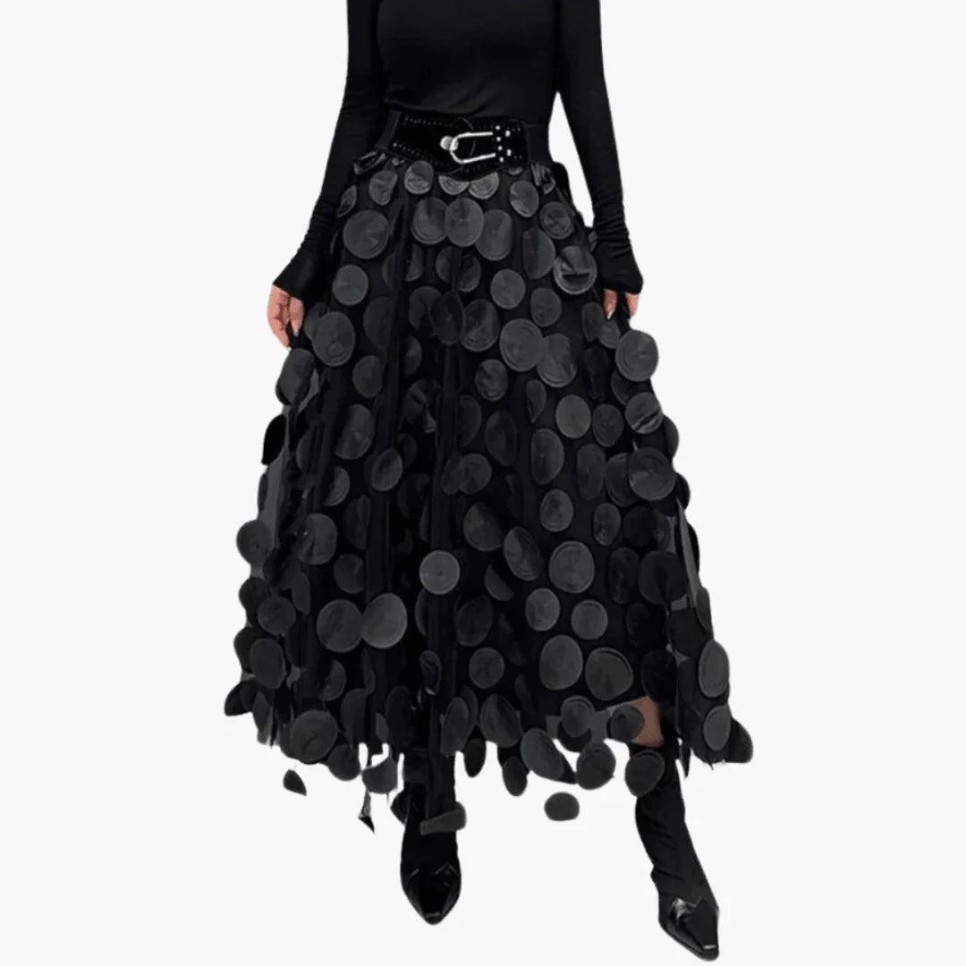 Tulle Maxi Skirt with Dots for Women - Striking & Elegant