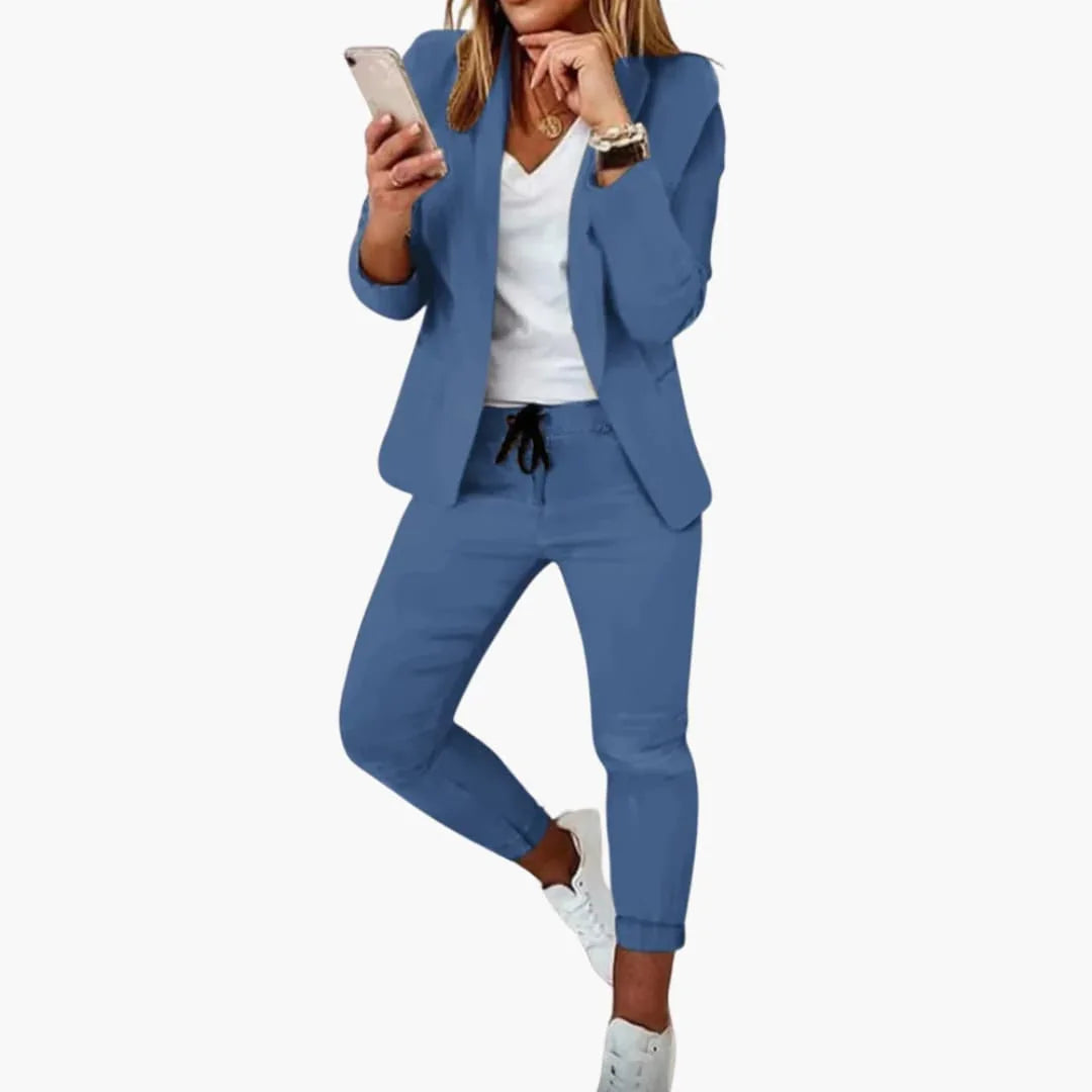 Bavane | Lounge Set for Women - Blazer with Jogging Pants and Drawstring