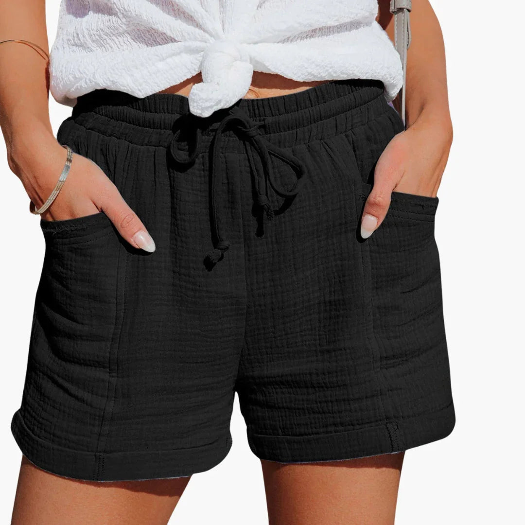 Cotton Summer Shorts for Women - Lightweight with Pockets & Waistband