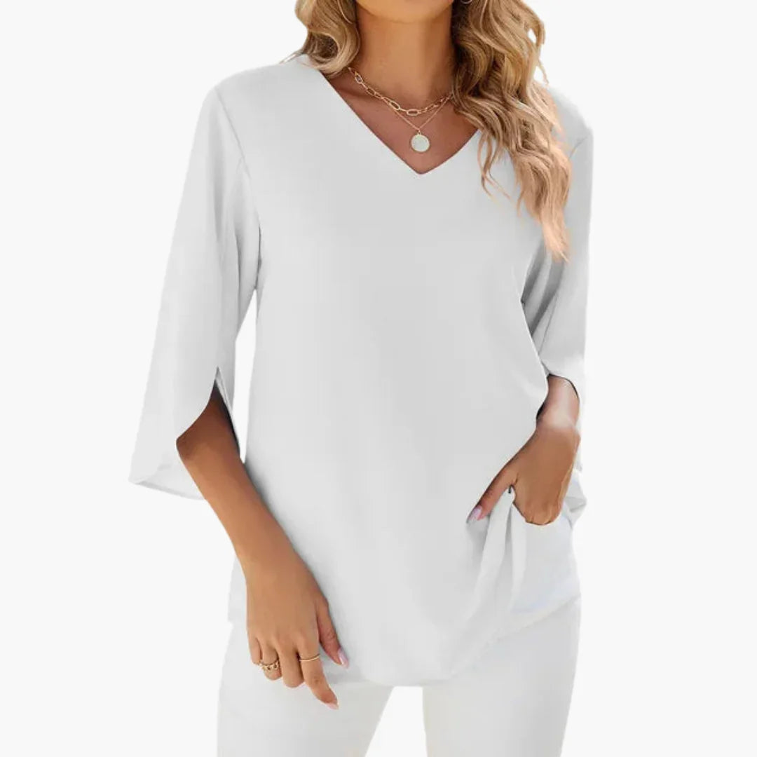 Summer Blouse with V-Neck for Women  Light & Elegant