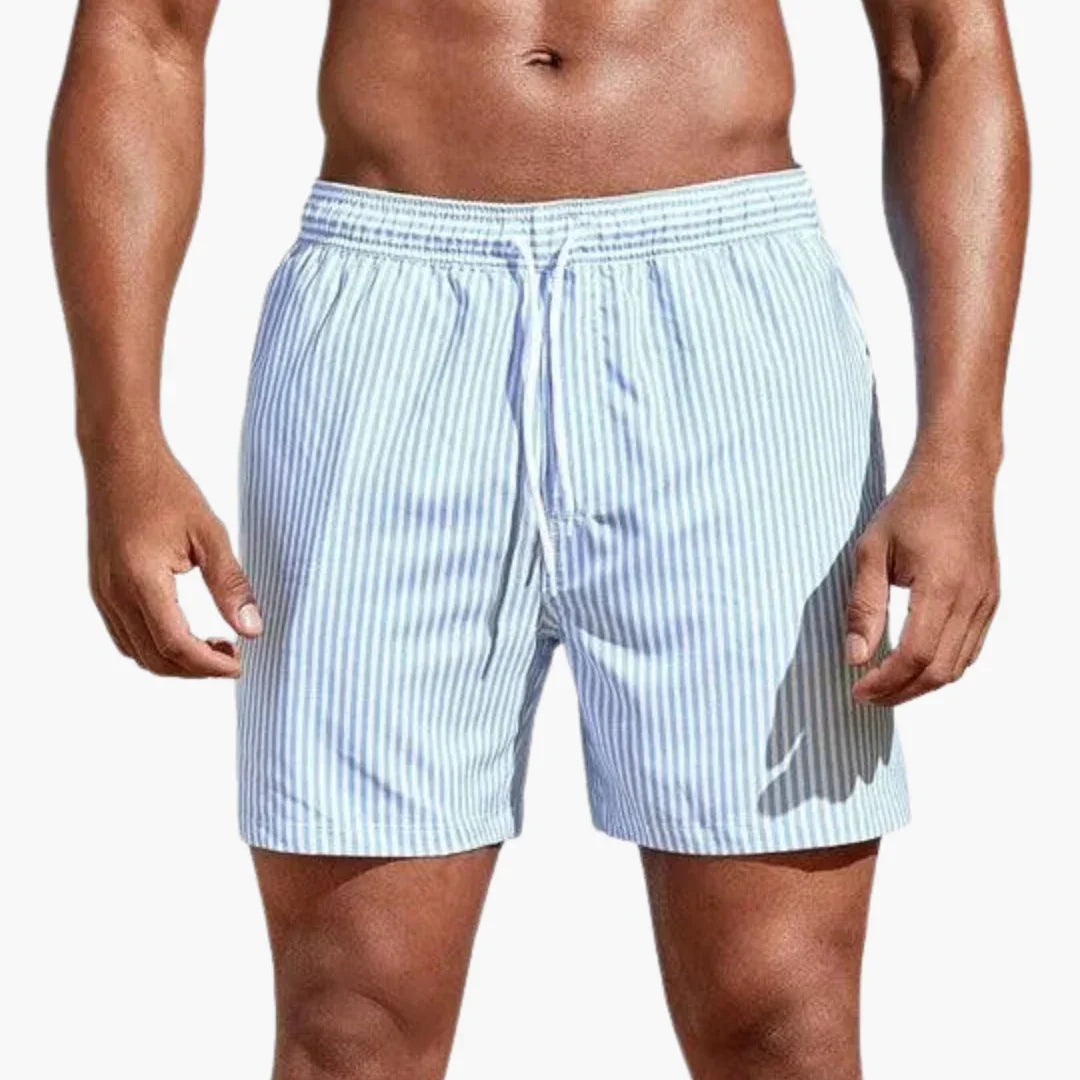 Swim Shorts - Men's Striped & Quick-Drying Summer
