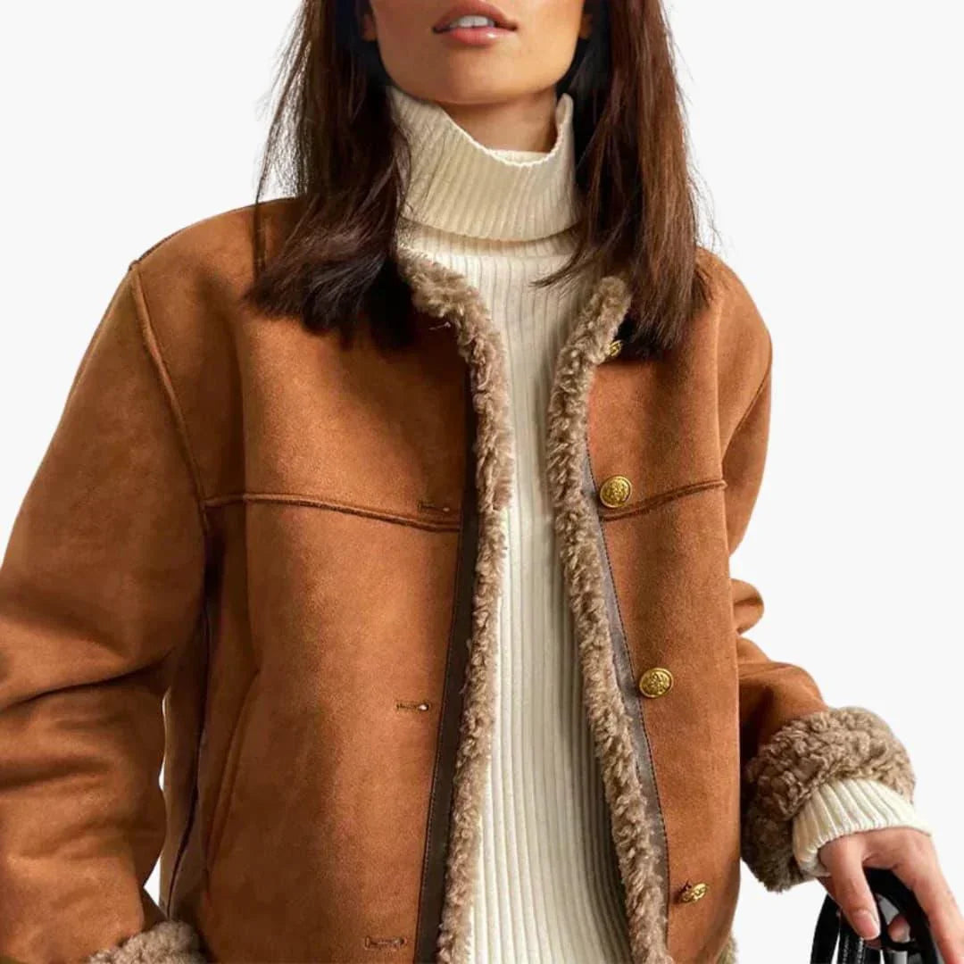 Faux Shearling Jacket for Women  Winter Jacket with Cozy Lining