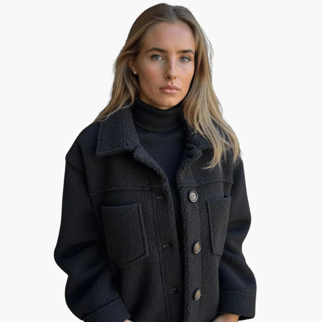 Women's Fleece Jacket with Buttons  Cozy & Warm
