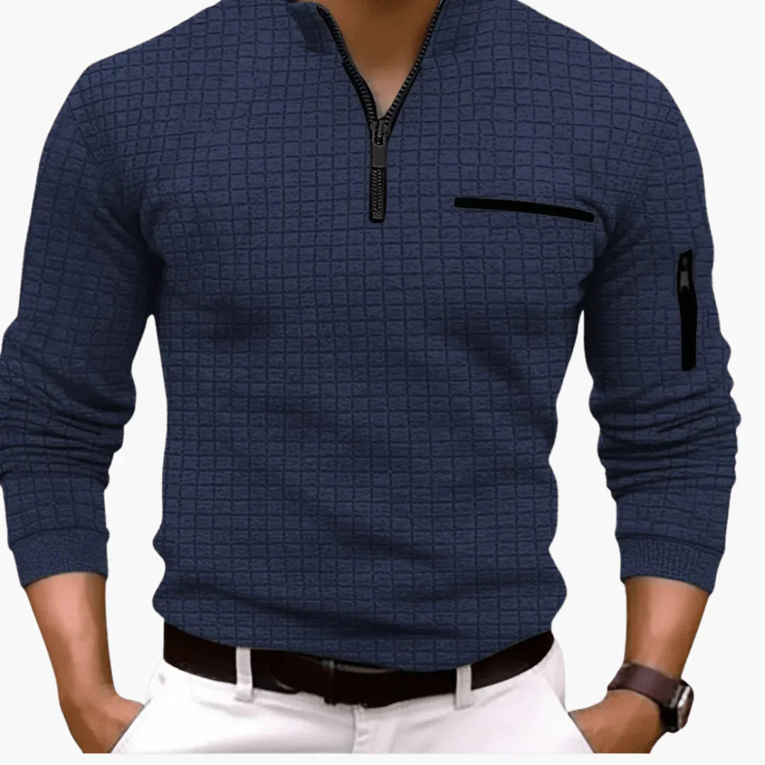 Men's Zip Sweater - Casual Sweatshirt