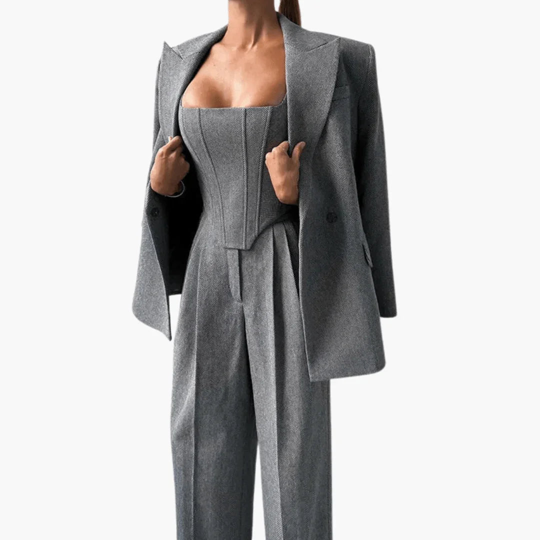 Women's Suit with Corset Blazer  Tailored and Elegant