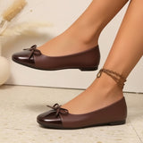 Women's Flat Shoes with Square Toe and Slip On