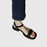 Women's Block Heel Sandals with Cushioned Insole and Minimalist Design