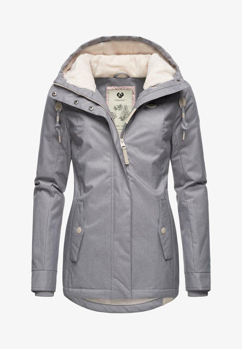 Women's Winter Jacket with Hood, Lining, and Zipper