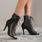 Women's Stiletto Heels with Pull On and Open Toe